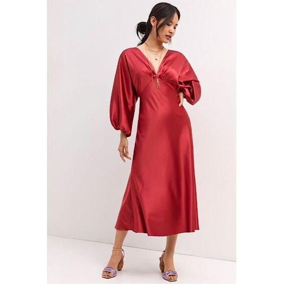 Anthropologie Dresses & Skirts - NEW Sachin + Babi Satin Midi Dress by Anthropologie 12